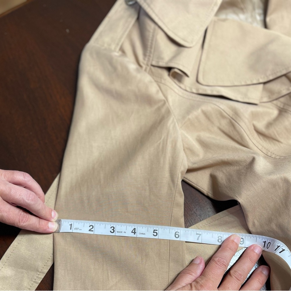 Express Tan Trench Coat with Notched Lapels - Picture 15 of 15
